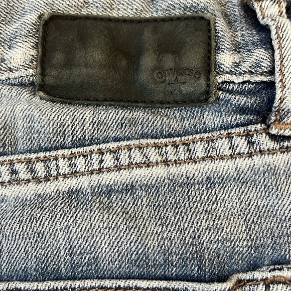 Converse One Star Denim Mini Skirt with Frayed Hem - Picture 6 of 6